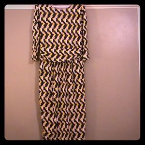 Boden mod geo print ruched waist dress, 10T